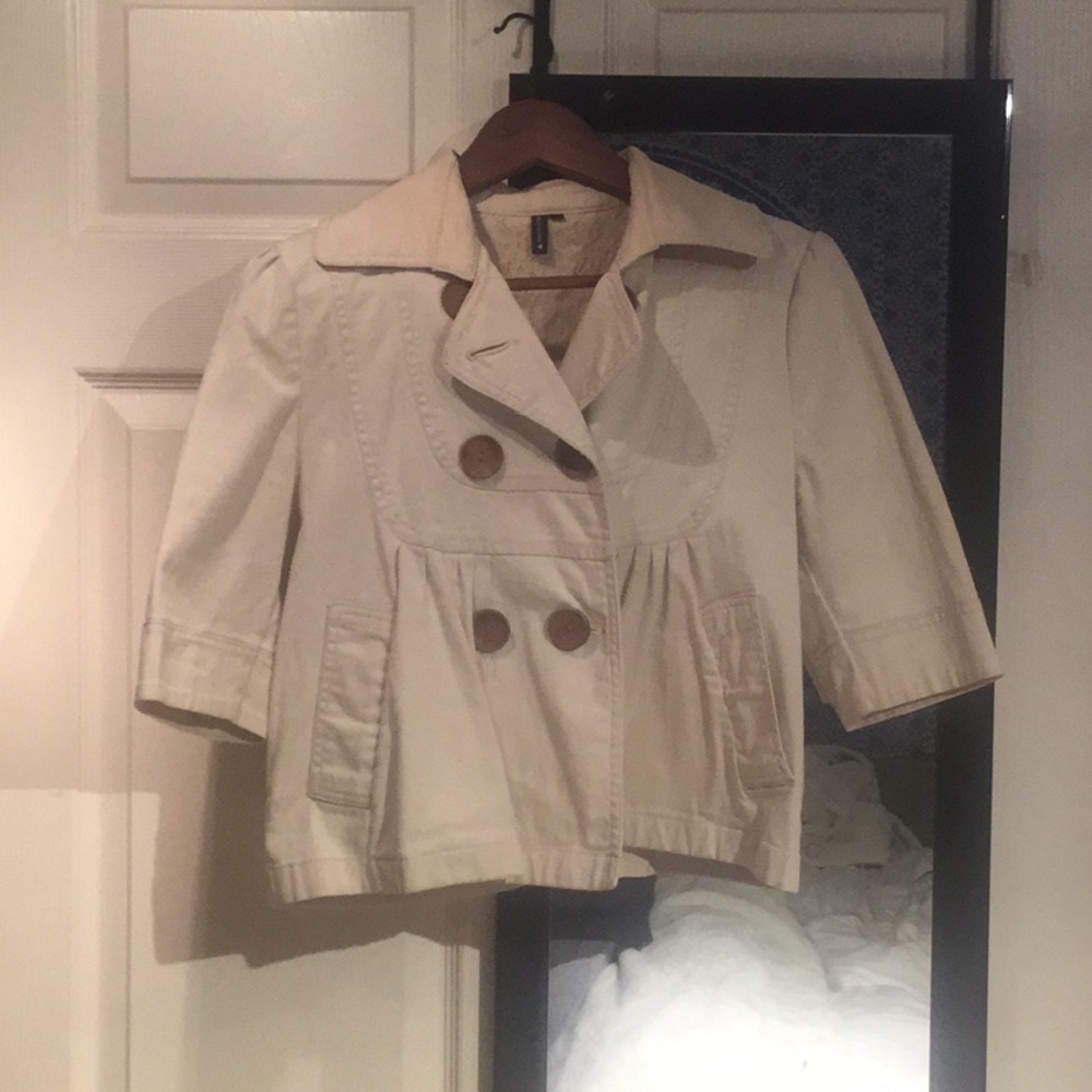 Cream poncho blazer